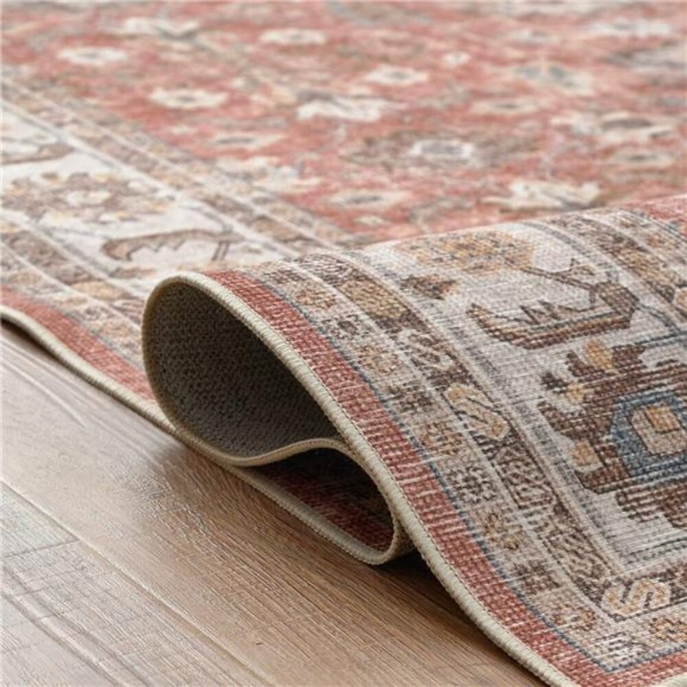 Area Rug Entryway Rug Brick Red Area Rug Kitchen Floor Cover Foldable Thin Rug - Picture 3 of 7